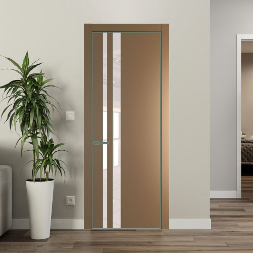 Межкомнатная дверь ProfilDoors 20 PA Перламутр золото с профилем Зеленый воск с стеклом перламутровый лак
