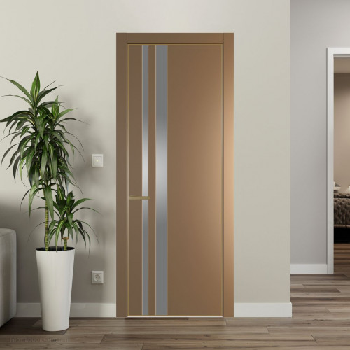 Межкомнатная дверь ProfilDoors 20 PA Перламутр золото с профилем Золото с стеклом серебро матлак