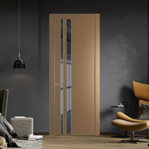 Межкомнатная дверь ProfilDoors 20 PA Перламутр золото с профилем Золото с стеклом  зеркало grey