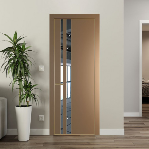 Межкомнатная дверь ProfilDoors 20 PA Перламутр золото с профилем Золото с стеклом  зеркало
