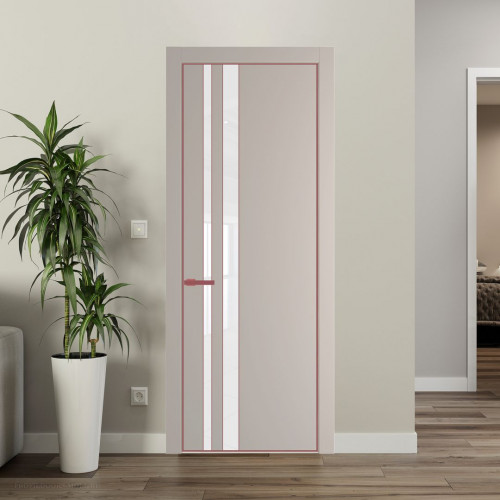 Межкомнатная дверь ProfilDoors 20 PA Санд с профилем Красный антрацит с стеклом лак классик