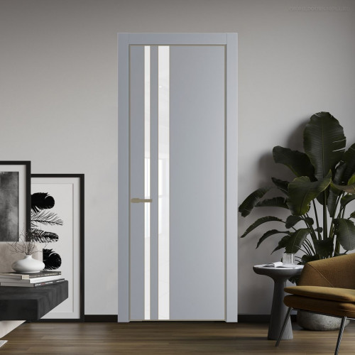 Межкомнатная дверь ProfilDoors 20 PA Смоки с профилем Шампань с стеклом лак классик