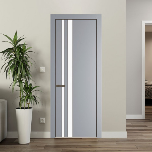 Межкомнатная дверь ProfilDoors 20 PA Смоки с профилем Деорэ с стеклом  монохром белый просветленный