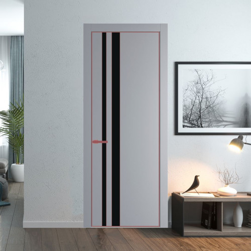 Межкомнатная дверь ProfilDoors 20 PA Смоки с профилем Красный антрацит с стеклом  монохром черный
