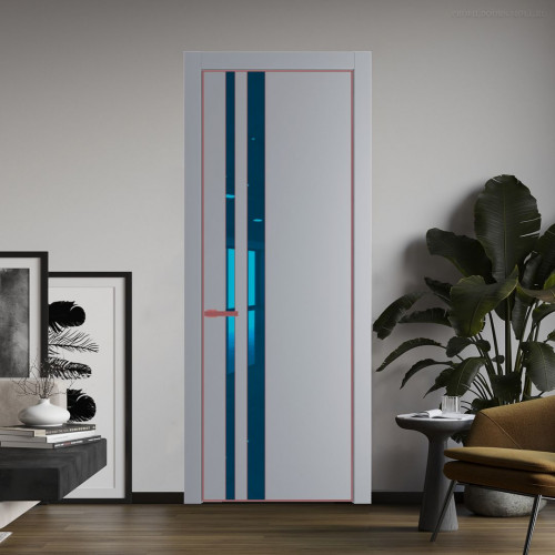 Межкомнатная дверь ProfilDoors 20 PA Смоки с профилем Красный антрацит с стеклом  зеркало blue