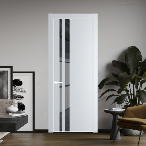 Межкомнатная дверь ProfilDoors 20 PA Вайт с профилем Вайт с стеклом  зеркало grey