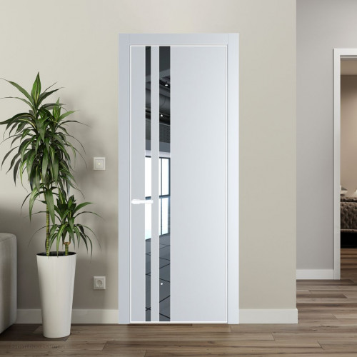 Межкомнатная дверь ProfilDoors 20 PA Вайт с профилем Вайт с стеклом  зеркало