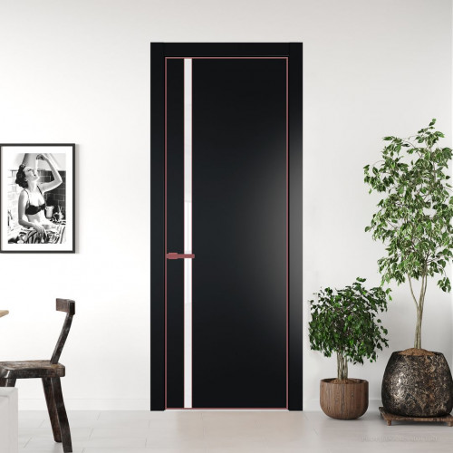 Межкомнатная дверь ProfilDoors 21 PA Блэк с профилем Красный антрацит с стеклом лак классик