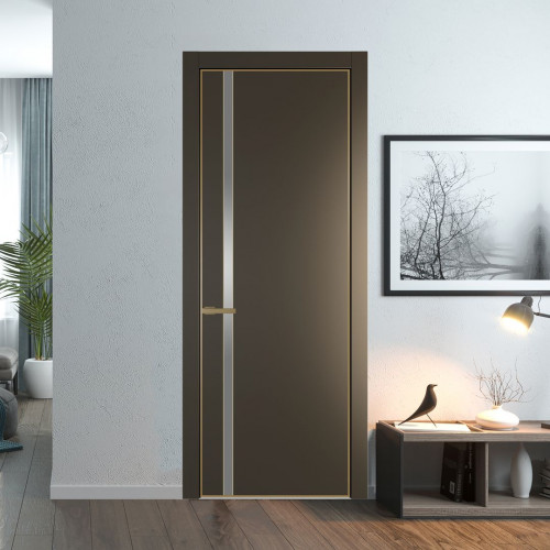 Межкомнатная дверь ProfilDoors 21 PA Перламутр бронза с профилем Золото с стеклом серебро матлак