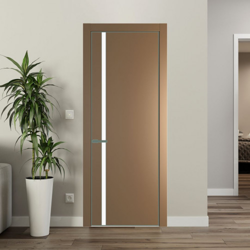Межкомнатная дверь ProfilDoors 21 PA Перламутр золото с профилем Зеленый воск с стеклом  монохром белый просветленный