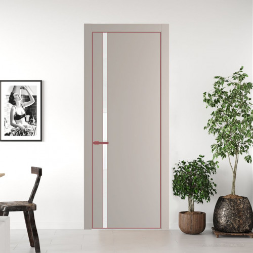 Межкомнатная дверь ProfilDoors 21 PA Санд с профилем Красный антрацит с стеклом лак классик