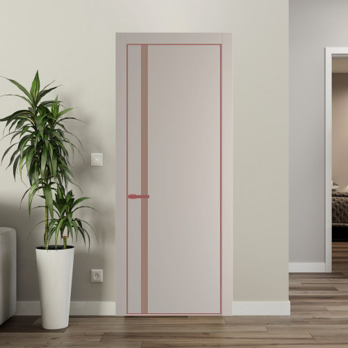 Межкомнатная дверь ProfilDoors 21 PA Санд с профилем Красный антрацит с стеклом  монохром капучино