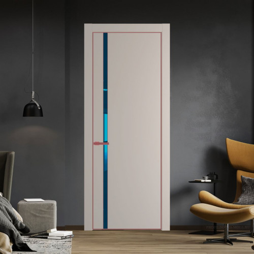 Межкомнатная дверь ProfilDoors 21 PA Санд с профилем Красный антрацит с стеклом  зеркало blue