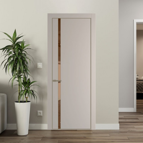 Межкомнатная дверь ProfilDoors 21 PA Санд с профилем Шампань с стеклом  зеркало bronze