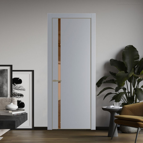 Межкомнатная дверь ProfilDoors 21 PA Смоки с профилем Шампань с стеклом  зеркало bronze