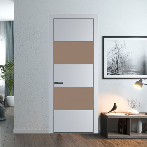 Межкомнатная дверь ProfilDoors 22 PA Лайт Грей с профилем Серая Ночь с стеклом  монохром капучино