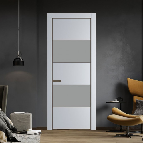 Межкомнатная дверь ProfilDoors 22 PA Лайт Грей с профилем Деорэ с стеклом  монохром серый