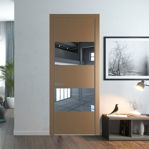 Межкомнатная дверь ProfilDoors 22 PA Перламутр золото с профилем Зеленый воск с стеклом  зеркало