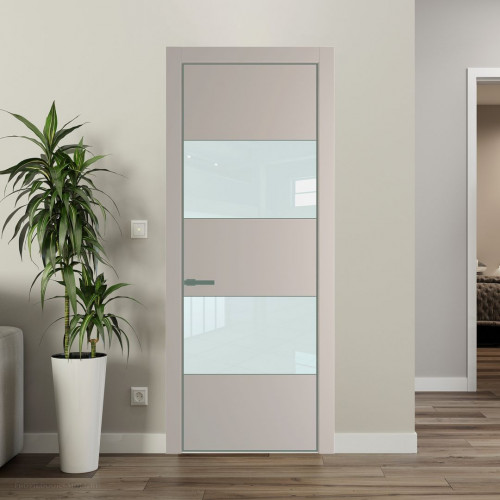 Межкомнатная дверь ProfilDoors 22 PA Санд с профилем Зеленый воск с стеклом белый лак