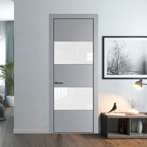 Межкомнатная дверь ProfilDoors 22 PA Смоки с профилем Деорэ с стеклом лак классик