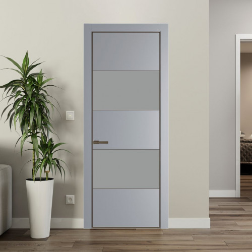 Межкомнатная дверь ProfilDoors 22 PA Смоки с профилем Деорэ с стеклом  монохром серый