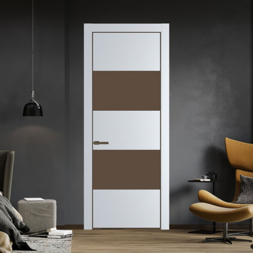 Межкомнатная дверь ProfilDoors 22 PA Вайт с профилем Деорэ с стеклом  монохром гляссе
