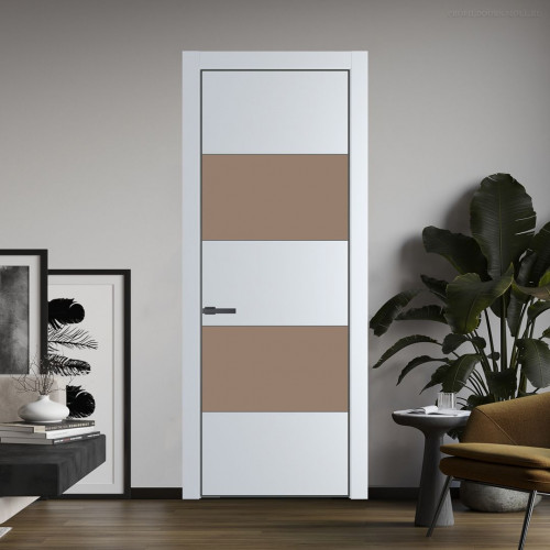 Межкомнатная дверь ProfilDoors 22 PA Вайт с профилем Серая Ночь с стеклом  монохром капучино