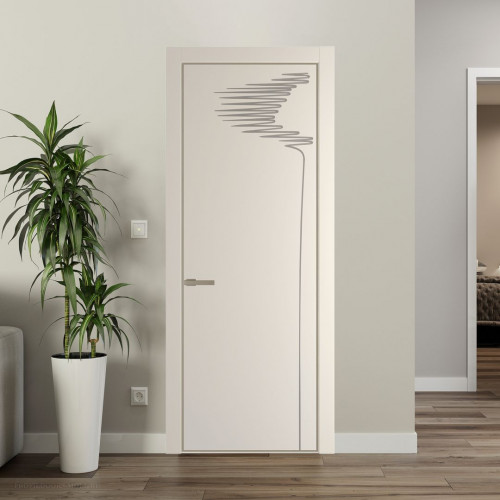 Межкомнатная дверь ProfilDoors 25 PA с фрезерованным рисунком Кремовая Магнолия с профилем Никель