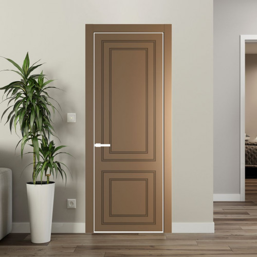 Межкомнатная дверь ProfilDoors 27 PA с фрезерованным рисунком Перламутр золото с профилем Вайт
