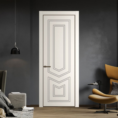 Межкомнатная дверь ProfilDoors 29 PA с фрезерованным рисунком Перламутр белый с профилем Деорэ