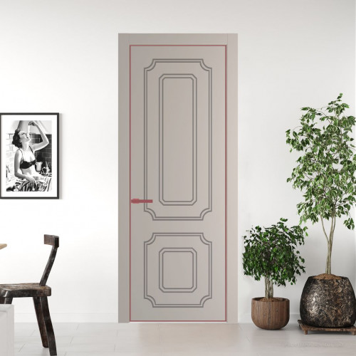 Межкомнатная дверь ProfilDoors 31 PA с фрезерованным рисунком Санд с профилем Красный антрацит