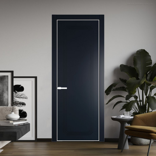 Межкомнатная дверь ProfilDoors 32 PA с фрезерованным рисунком Нэви Блу с профилем Вайт