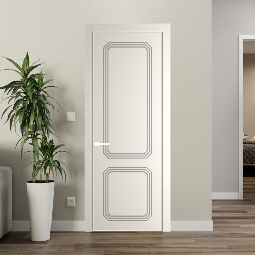 Межкомнатная дверь ProfilDoors 33 PA с фрезерованным рисунком Перламутр белый с профилем Вайт