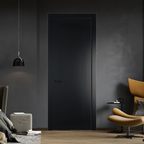 Межкомнатная дверь ProfilDoors 34 PA с фрезерованным рисунком Блэк с профилем Черный