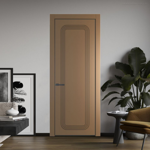 Межкомнатная дверь ProfilDoors 34 PA с фрезерованным рисунком Перламутр золото с профилем Серая Ночь