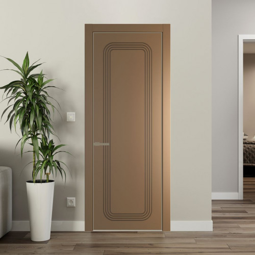 Межкомнатная дверь ProfilDoors 34 PA с фрезерованным рисунком Перламутр золото с профилем Шампань