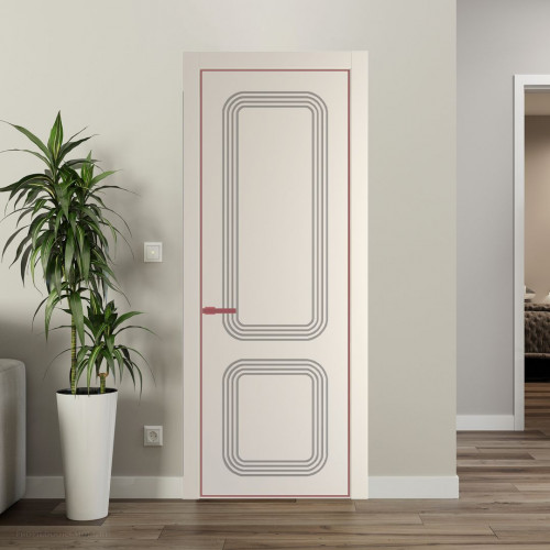 Межкомнатная дверь ProfilDoors 35 PA с фрезерованным рисунком Кремовая Магнолия с профилем Красный антрацит