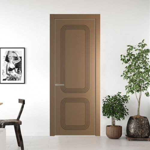 Межкомнатная дверь ProfilDoors 35 PA с фрезерованным рисунком Перламутр золото с профилем Никель