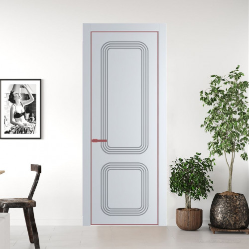 Межкомнатная дверь ProfilDoors 35 PA с фрезерованным рисунком Вайт с профилем Красный антрацит