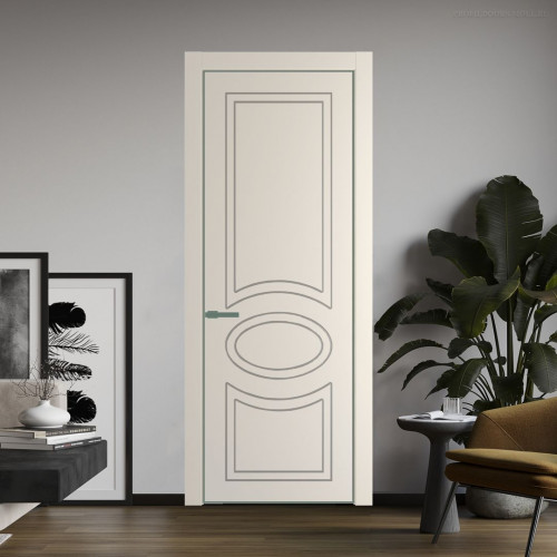 Межкомнатная дверь ProfilDoors 36 PA с фрезерованным рисунком Кремовая Магнолия с профилем Зеленый воск