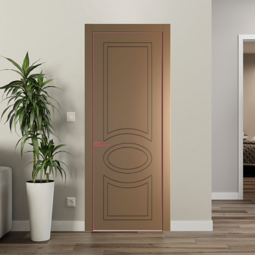 Межкомнатная дверь ProfilDoors 36 PA с фрезерованным рисунком Перламутр золото с профилем Красный антрацит