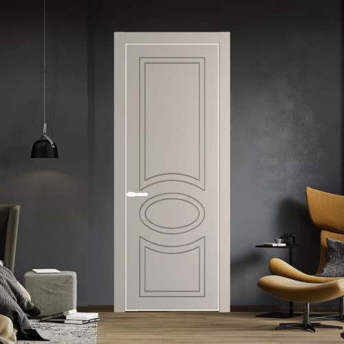 Межкомнатная дверь ProfilDoors 36 PA с фрезерованным рисунком Санд с профилем Вайт