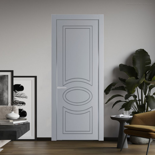 Межкомнатная дверь ProfilDoors 36 PA с фрезерованным рисунком Смоки с профилем Серебро