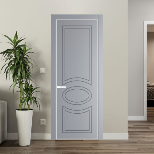 Межкомнатная дверь ProfilDoors 36 PA с фрезерованным рисунком Смоки с профилем Вайт