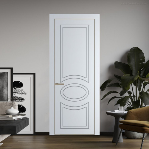 Межкомнатная дверь ProfilDoors 36 PA с фрезерованным рисунком Вайт с профилем Никель