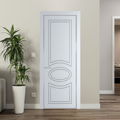 Межкомнатная дверь ProfilDoors 36 PA с фрезерованным рисунком Вайт с профилем Серебро