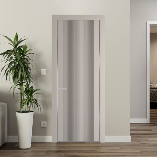 Межкомнатная дверь ProfilDoors 37 PA с фрезерованным рисунком Санд с профилем Серебро