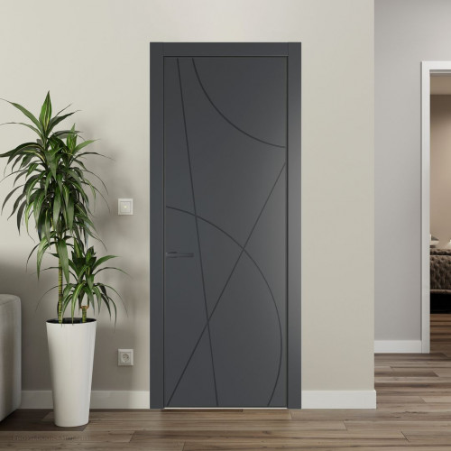 Межкомнатная дверь ProfilDoors 4 PA Графит с профилем Серая Ночь