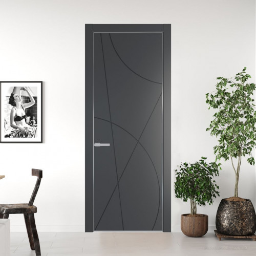 Межкомнатная дверь ProfilDoors 4 PA Графит с профилем Серебро