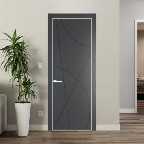 Межкомнатная дверь ProfilDoors 4 PA Графит с профилем Вайт